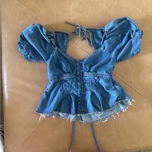 Blue Denim Women's Top